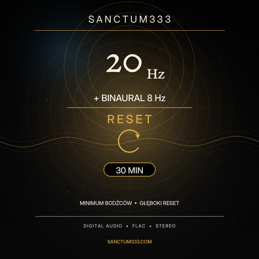 Okładka nagrania 20 Hz + binaural 8 Hz na reset - Sanctum333